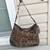 Genuine Coach Bag / Purse Brown Leather Trimmed Signature C Logo Great 1 thumbnail