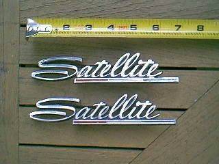 Vintage Plymouth Satellite Fender Badges 1