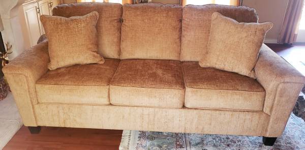 New honey colored sofa  only few days old 1
