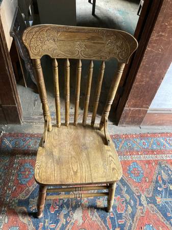 Oak Pressed back Dining Room Chair 1