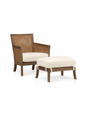 2 Crate And Barrel Blake Chairs and 2 Ottomans (4 pieces) 1