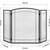 3-Panel Fireplace Protective Screen - adjustable to stove, hearth, steel, black 3 thumbnail