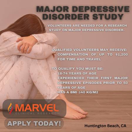 Earn up to $100/Visit - Join a Study on Major Depressive Disorder 1