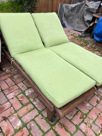 Smith & Hawken Dual Teak Chaise Lounge Chairs and lime green smith and hawken ma 1