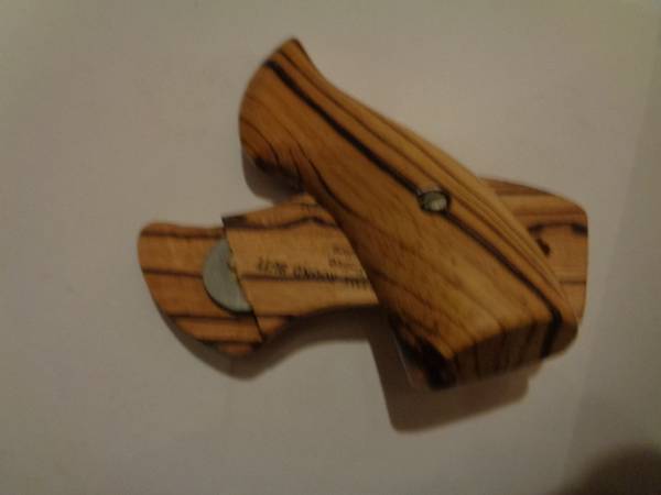 Pair of Zebrawood Grips For a Round Frame S&W Model 36 or 37 1