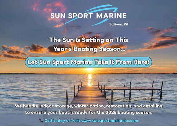 Get your boat SUN SPORT MARINE CLEAN Winterize & Storage LIMITED Space 1