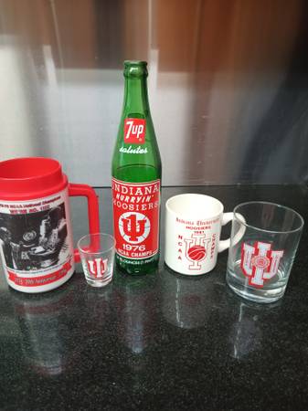 Indiana University basketball glass collection 76+81 national champs 1