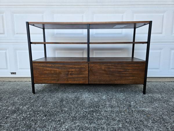 TV console stand table / entertainment center modern industrial design 1