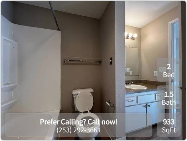 $1,845 / 2br - 933ft2 - Great space for every taste. You'll love our 2 bed, 1.5 bath! (Tacoma - West End)63934291003907120
