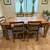 Solid wood dining table with 6 chairs 2 thumbnail