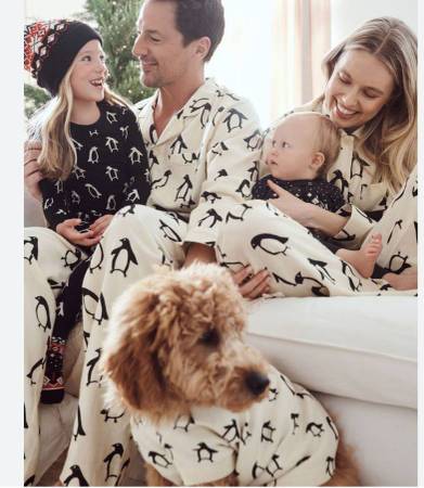 BRAND NEW $68 HANNA ANDERSSON ADULT Long John Bottoms, Squeaky Penguin 1