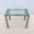1980's Custom Made Brushed Stainless Steel & Clear Glass Side Table 5 thumbnail