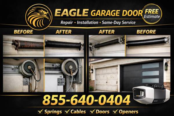 🚪 GARAGE DOOR REPAIR & INSTALLATION – SAME DAY | 855-640-0404 1