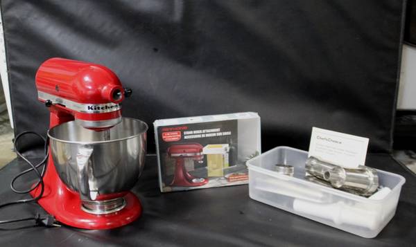 KitchenAid 5 Quart Tilt-Head Stand Mixer - Empire Red - All attachment 1