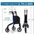 RETAOLDTH FOLDING PREMIUM 3-WHEEL ROLLATOR WALKER - BLACK/BLUE 2 thumbnail