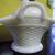 Antique Milk Glass HEN on NEST with WEAVED BASKET 2 thumbnail
