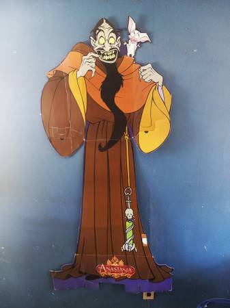 1997 Rasputin and Bartok Anastasia cardboard cutout standee 5 ft tall 1