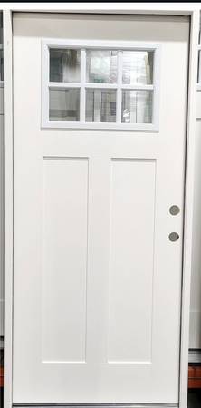 New 36" Craftsman 6 Lite LH Inswing Fiberglass Exterior Entry Door 1