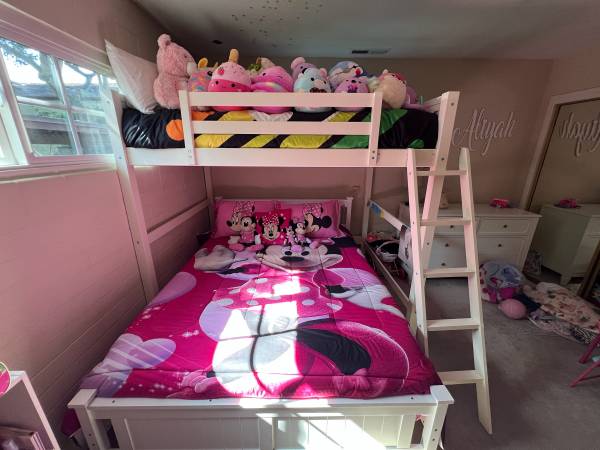 Solid wood full loft bed 1