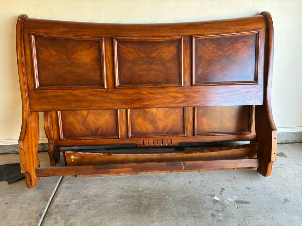 Tempur-Pedic Adjustable Split King Bases + Solid Wood Headboard 1