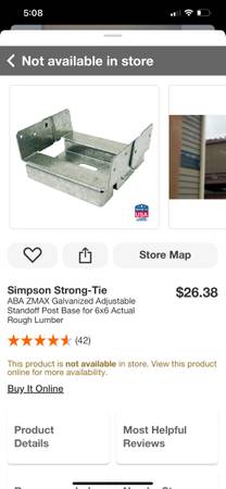 Simpson Strong tie post base 6x6 1