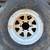 One steel wagon wheel 6 lug 15x8 rim and old tire Chevy Toyota Nissan 1 thumbnail