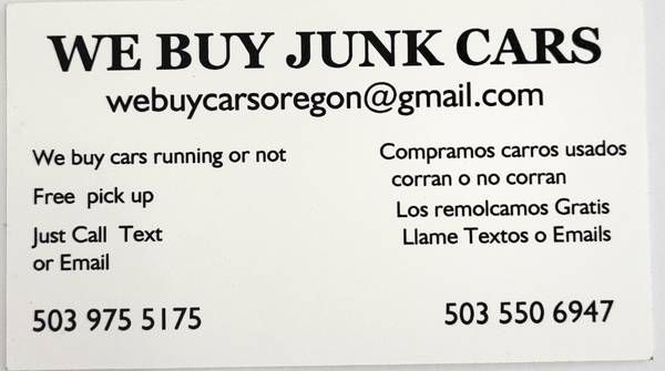 I buy junk cars 1