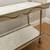 Mid Century Bar Cart Rolling Wooden Faux Marble Tops 10 thumbnail