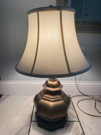 Brass Table Lamp With White Lampshade-Vintage - $25 (Columbia, MO)63471025826049121