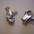 Transparent multi faceted 2 tone blue stone clip on earrings 2 thumbnail