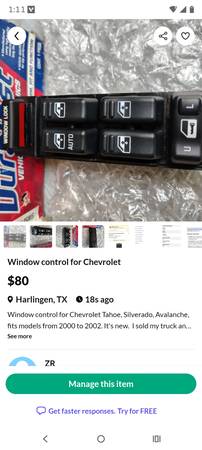 Window controls for Chevrolet and GM 1