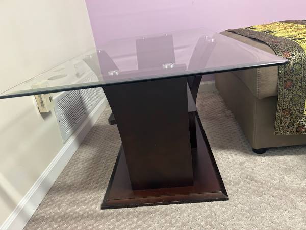 Solid Wood and Glass Coffee Table 1