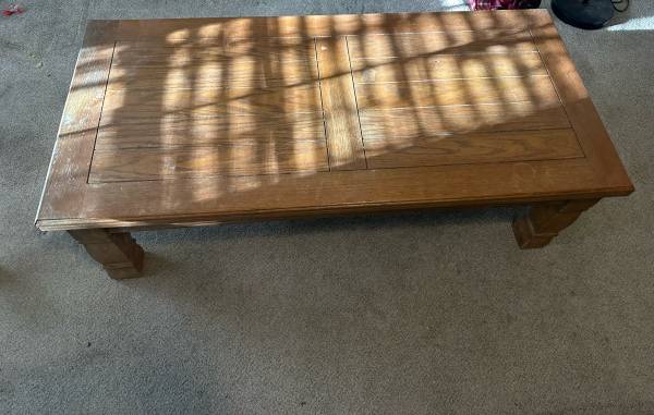 🔥 Solid Wood Coffee Table – $120 (Must Go!) 1
