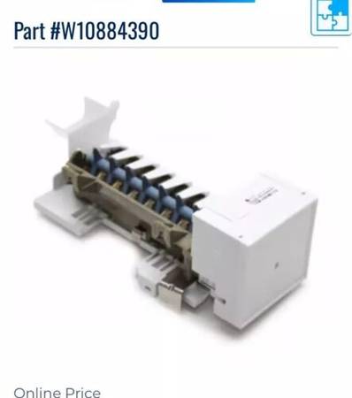W10884390 Whirlpool Refrigerator Ice Maker Assembly New, Open Box 1