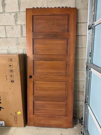 Solid wood 5 panel stained door 1