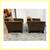 Pottery Barn Dark Brown Velvet Chairs + Ottoman, Set Of Three 6 thumbnail