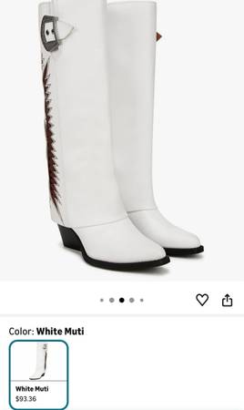 Zodiac White Western Boots Sz 8 1