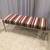 Upholstered Bench with Velvet Stripes Seat & Metal Base, 49" Long, NEW 10 thumbnail