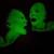 R MARINO  vintage 90s 3D GLOW IN THE DARK  wall heads 14 thumbnail