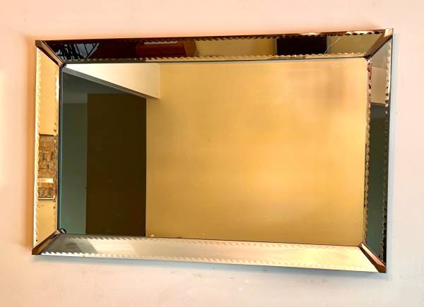 Vintage Wall Mirror with Angled Bevel Mirror Frame 1