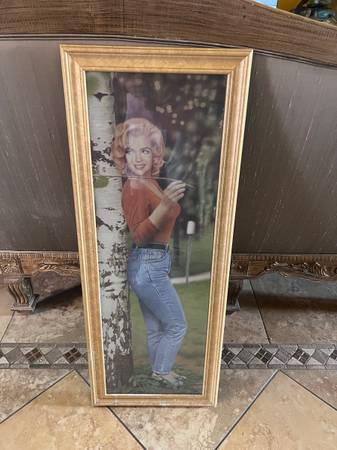 Framed Marilyn Monroe 40 x 16 tall . rare to find 1