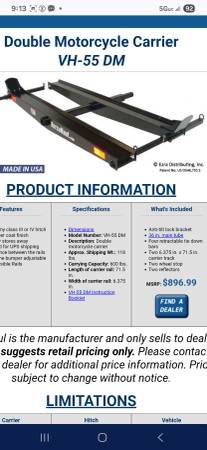 Versa-Haul Dual Motocycle Carrier 1