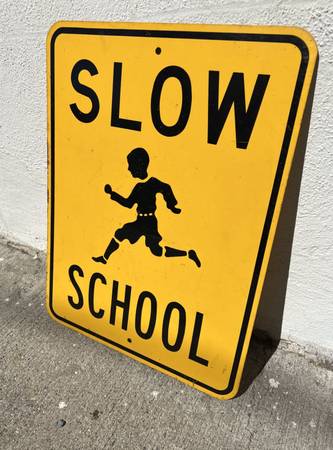 Vintage Steel School Sign Nice Condition 1960s/70s 1