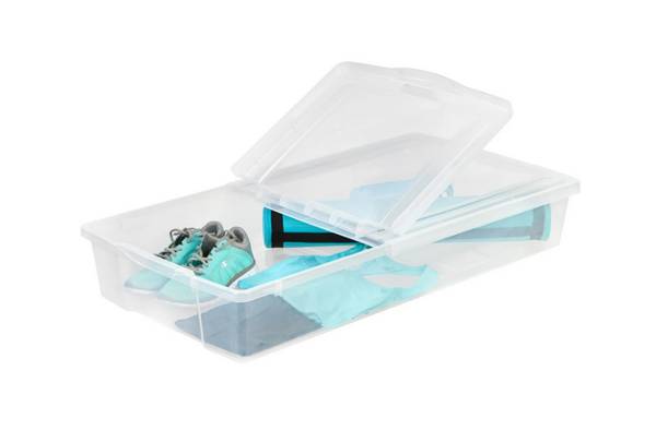 58 Qt. SPLIT-LID UNDERBED STORAGE BOX CONTAINER CLEAR PLASTIC 1
