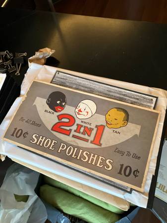 VINTAGE 2 IN 1 SHOE POLISHES ADVERTISEMENT C 1940S 1