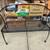 Wrought iron patio table and six stackable chairs with matching bench 8 thumbnail