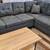 Brand new Ash black velvet like sectional sofa with 2 accent pillows. 2 thumbnail