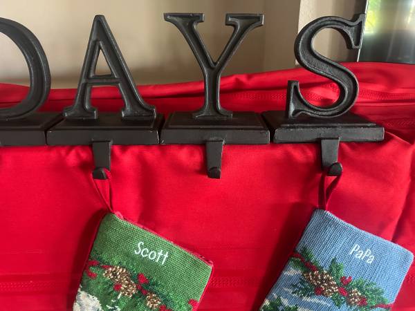 Pottery Barn Happy Holidays Stocking Holder Set 1