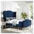 Gorgeous Brand New Queen Wingback Platform Bed in Tuffed Navy Blue -Victorian St 13 thumbnail