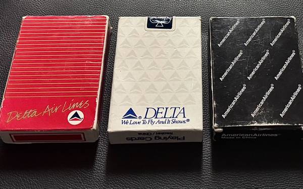 ♠️♥️♣️♦️ 3 Vintage 1980s Deck Playing Cards from Major Airlines 1